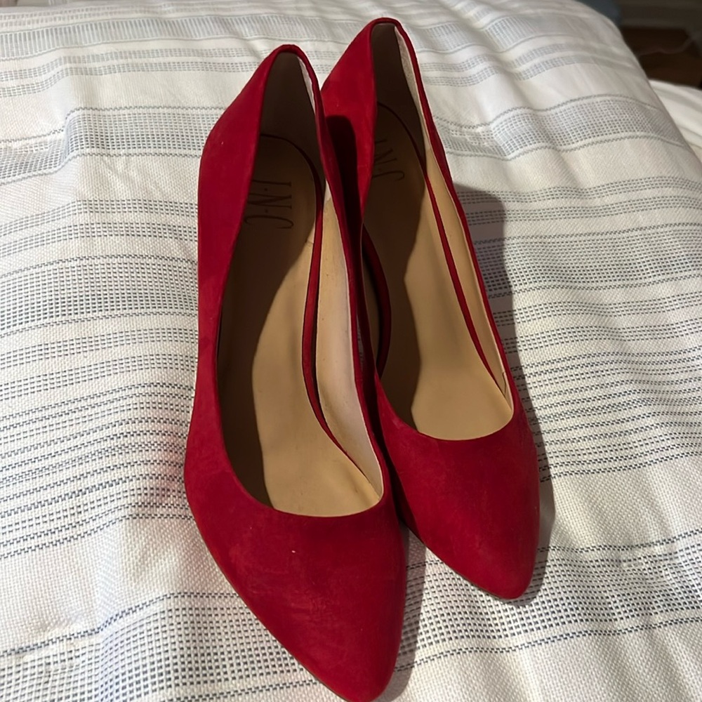 INC Red Velvet Heels